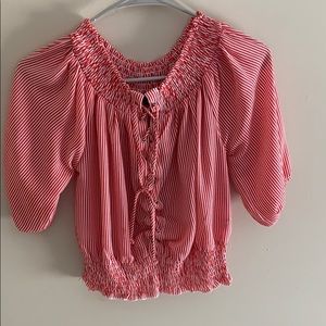 Red and white striped crop top